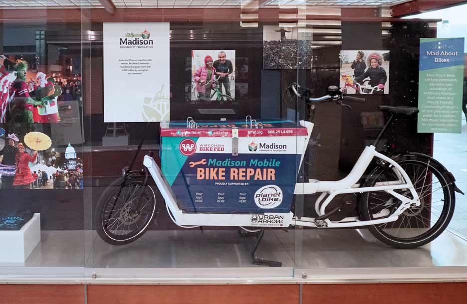 Photo of Madison Community Foundation display in airport