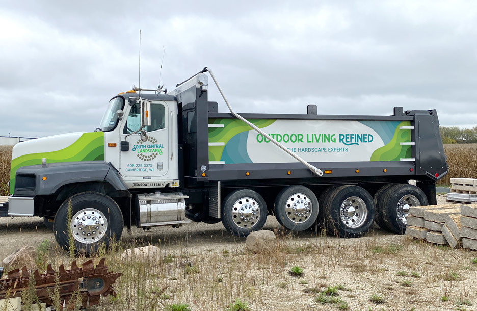 South Central Landscapes truck with vehicle wrap