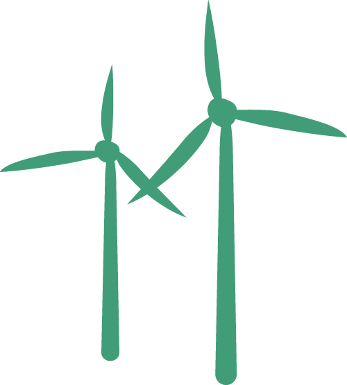 Graphic of wind turbines