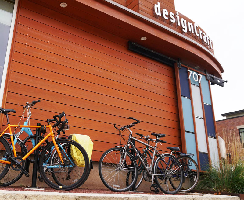 Bikes in front of the designCraft building